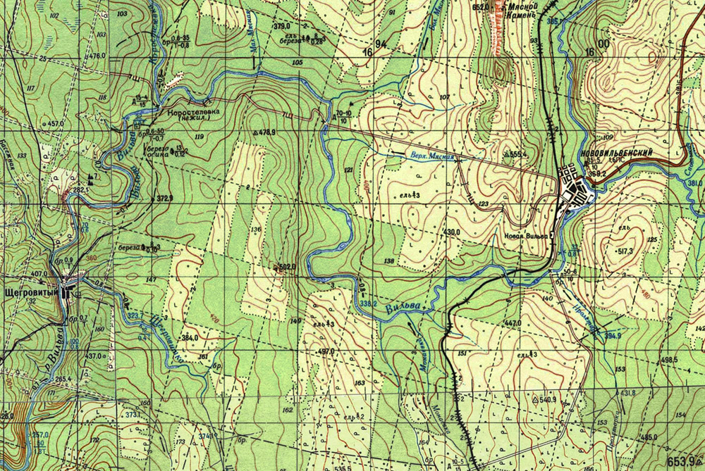 Карта реки Вильва